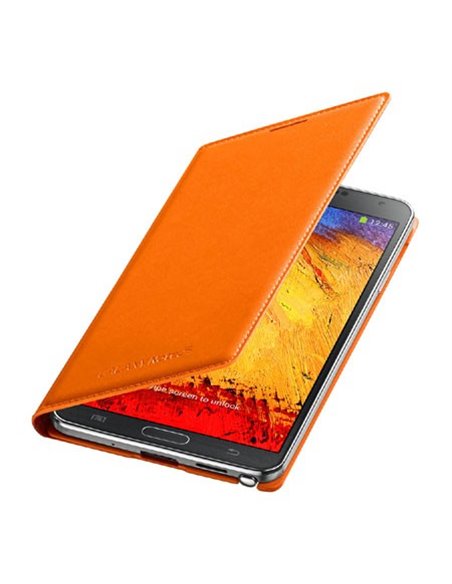 CUSTODIA FLIP COVER ORIGINALE SAMSUNG COLORE ARANCIONE per GALAXY NOTE 3, N9000, N9002, N9005 EF-WN900BOEGWW BLISTER