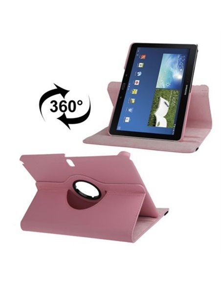 CUSTODIA BOOK PELLE GIREVOLE per SAMSUNG GALAXY NOTE 10.1' POLLICI (2014 EDITION), SM-P600, SM-P601, SM-P605 COLORE ROSA