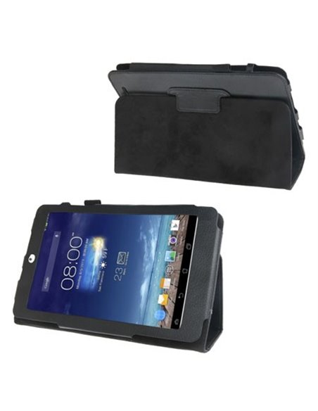 CUSTODIA BOOK PELLE per ASUS MEMO PAD 8, ME180A, 8' POLLICI CON STAND E PORTA PENNA COLORE NERO