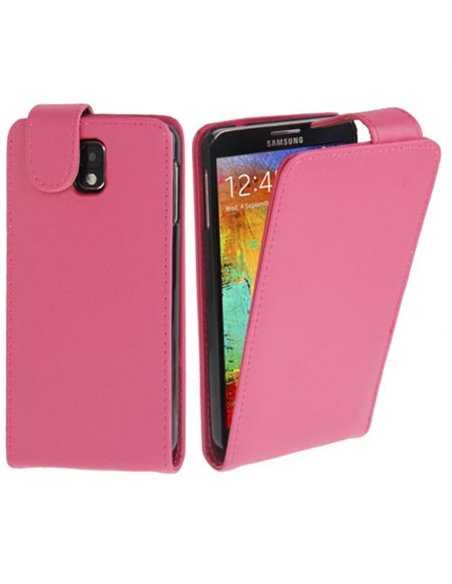 CUSTODIA FLIP VERTICALE PELLE per SAMSUNG GALAXY NOTE 3, N9000, N9002, N9005 COLORE FUCSIA