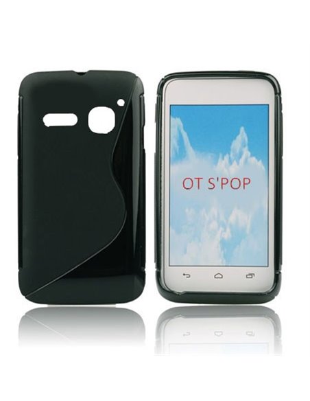 CUSTODIA GEL TPU SILICONE DOUBLE per ALCATEL ONE TOUCH S'POP 4030 COLORE NERO