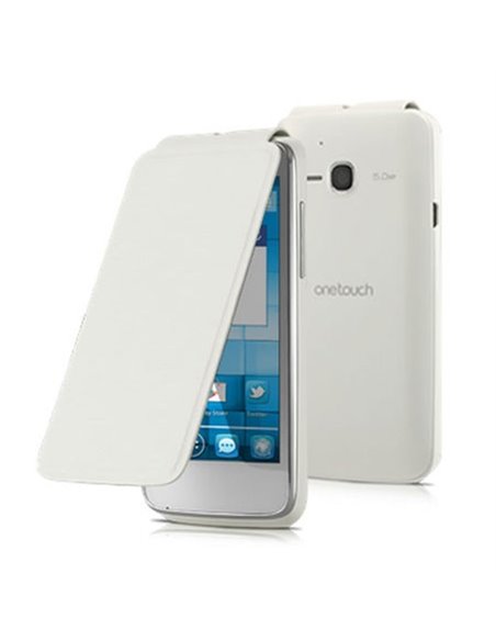 CUSTODIA ORIGINALE FLIP COVER ALCATEL F-GCGB1740B10C0-A1 per ONE TOUCH 5020D M'POP COLORE BIANCO BLISTER