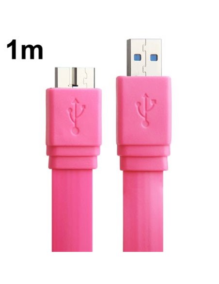 CAVO MICRO USB 3.0 PIATTO - LUNGHEZZA 1 MT COLORE FUCSIA