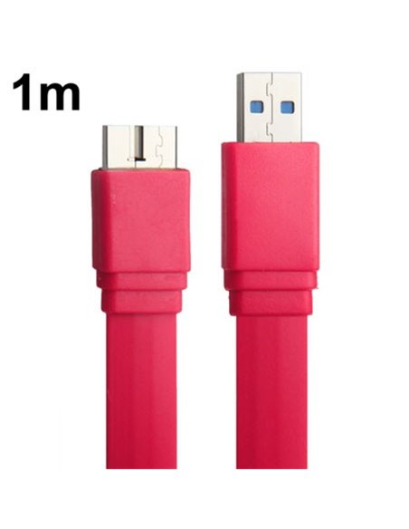 CAVO MICRO USB 3.0 PIATTO - LUNGHEZZA 1 MT COLORE ROSSO