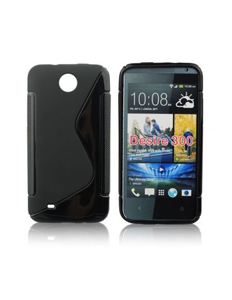 CUSTODIA GEL TPU SILICONE DOUBLE per HTC DESIRE 300 COLORE NERO