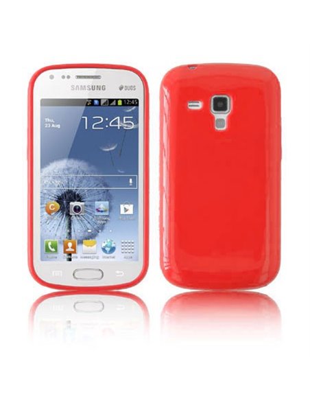 CUSTODIA GEL TPU SILICONE LUCIDA per SAMSUNG S7562 GALAXY S DUOS, S7560 GALAXY TREND, S7580 COLORE ROSSO