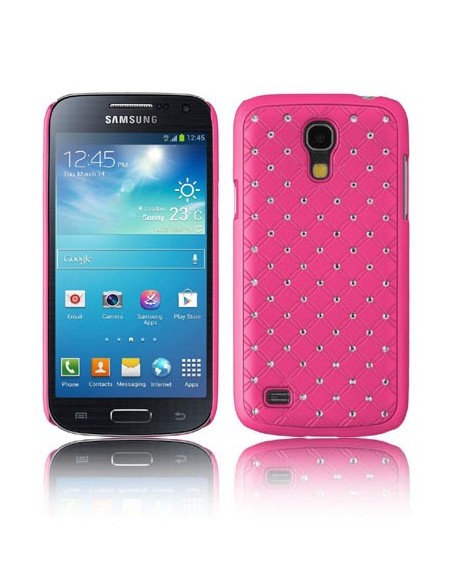 CUSTODIA BACK RIGIDA CON BRILLANTINI per SAMSUNG I9190 GALAXY S4 MINI, I9192, I9195 COLORE ROSA