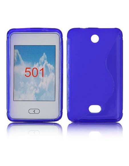 CUSTODIA GEL TPU SILICONE DOUBLE per NOKIA ASHA 501 COLORE BLU