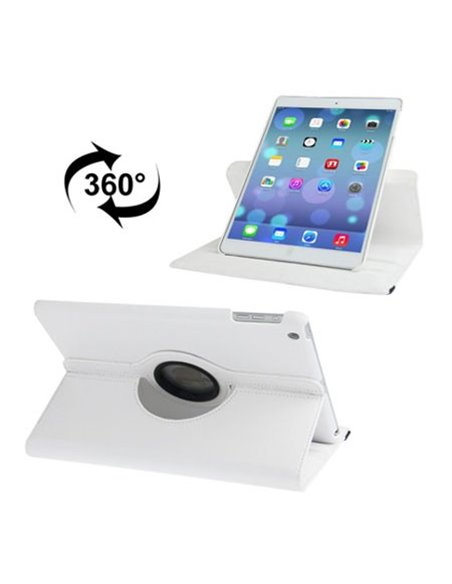 CUSTODIA BOOK ORIZZONTALE PELLE GIREVOLE per APPLE IPAD AIR, IPAD 5 CON STAND COLORE BIANCO