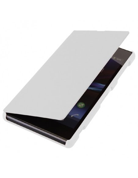 CUSTODIA FLIP ORIZZONTALE per SONY XPERIA Z1, C6902, C6903, C6906, C6943, L39H, HONAMI COLORE BIANCO