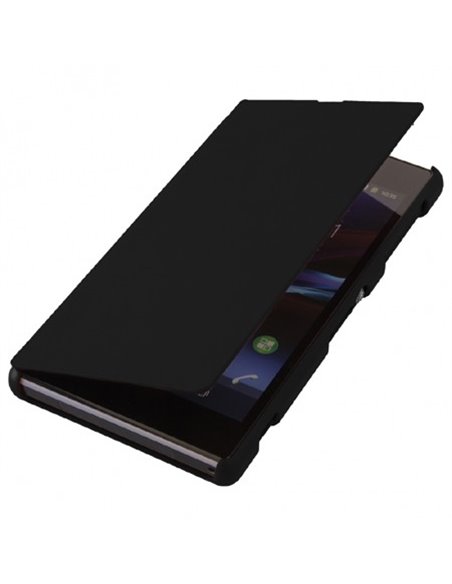 CUSTODIA FLIP ORIZZONTALE per SONY XPERIA Z1, C6902, C6903, C6906, C6943, L39H, HONAMI COLORE NERO