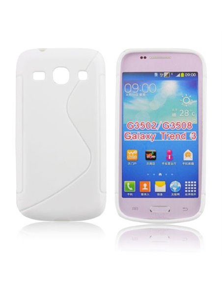 CUSTODIA GEL TPU SILICONE DOUBLE per SAMSUNG G3500 GALAXY CORE PLUS, G3502 GALAXY TREND 3 COLORE BIANCO