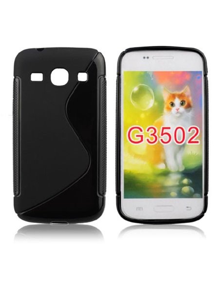 CUSTODIA GEL TPU SILICONE DOUBLE per SAMSUNG G3500 GALAXY CORE PLUS, G3502 GALAXY TREND 3 COLORE NERO