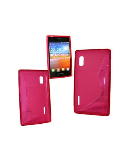 CUSTODIA GEL TPU SILICONE DOUBLE per LG E610 OPTIMUS L5, E612 COLORE ROSA