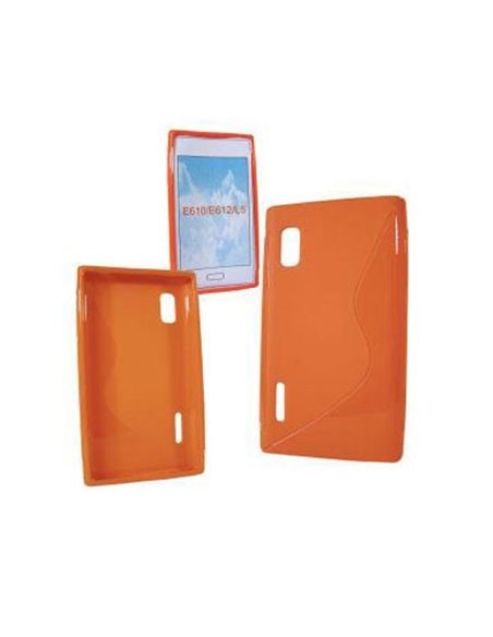 CUSTODIA GEL TPU SILICONE DOUBLE per LG E610 OPTIMUS L5, E612 COLORE ARANCIONE