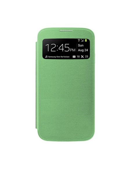 CUSTODIA FLIP COVER ORIZZONTALE CON FINESTRA IDENTIFICATIVO CHIAMANTE per SAMSUNG I9190 GALAXY S4 MINI COLORE VERDE