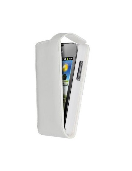 CUSTODIA VERTICALE FLIP PELLE per HUAWEI ASCEND Y210 COLORE BIANCO