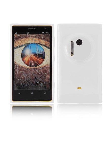 CUSTODIA GEL TPU SILICONE LUCIDA per NOKIA LUMIA 1020, EOS, 909, RM-875, RM-877, RM-876 COLORE BIANCO