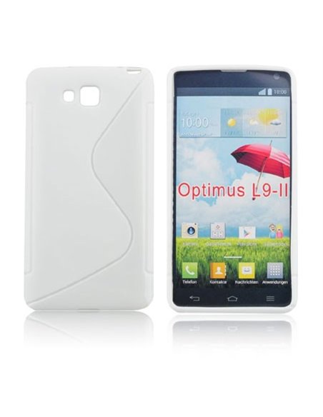 CUSTODIA GEL TPU SILICONE DOUBLE per LG OPTIMUS L9 II, D605 COLORE BIANCO