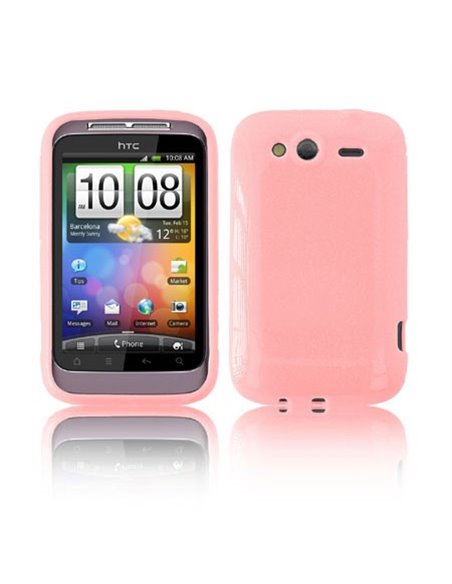 CUSTODIA GEL TPU SILICONE LUCIDA per HTC WILDFIRE S, PG76110 COLORE ROSA