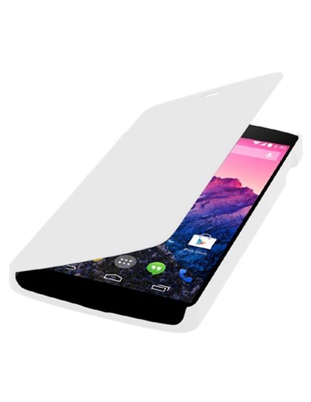 CUSTODIA per LG NEXUS 5 (D820) FLIP ORIZZONTALE COLORE BIANCO