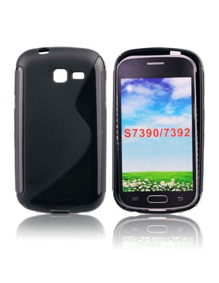 CUSTODIA GEL TPU SILICONE DOUBLE per SAMSUNG S7390 GALAXY FRESH, S7390 GALAXY TREND LITE COLORE NERO