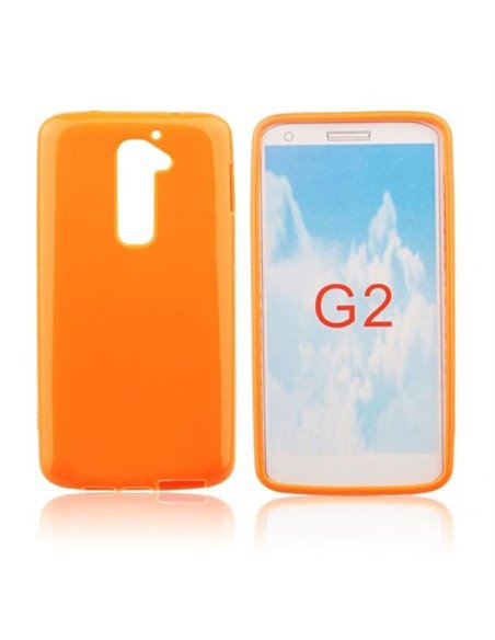 CUSTODIA GEL TPU SILICONE LUCIDA per LG OPTIMUS G2, D802, D802TA, D803 COLORE ARANCIONE