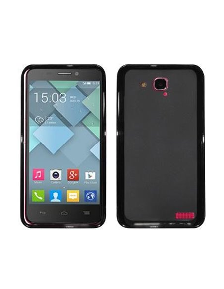 CUSTODIA GEL TPU SILICONE per ALCATEL ONE TOUCH 6034 IDOL S COLORE NERO