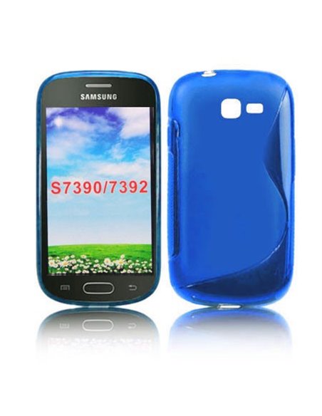 CUSTODIA GEL TPU SILICONE DOUBLE per SAMSUNG S7390 GALAXY FRESH, S7390 GALAXY TREND LITE COLORE BLU