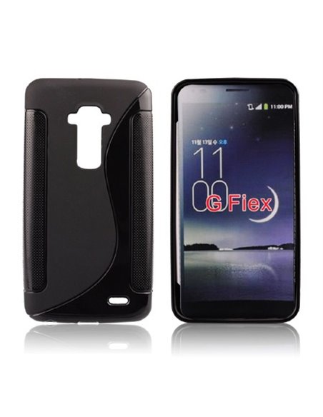 CUSTODIA GEL TPU SILICONE DOUBLE per LG G FLEX, D955 COLORE NERO