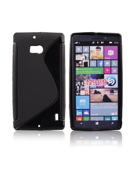 CUSTODIA GEL TPU SILICONE DOUBLE per NOKIA LUMIA ICON 929, LUMIA 930 COLORE NERO