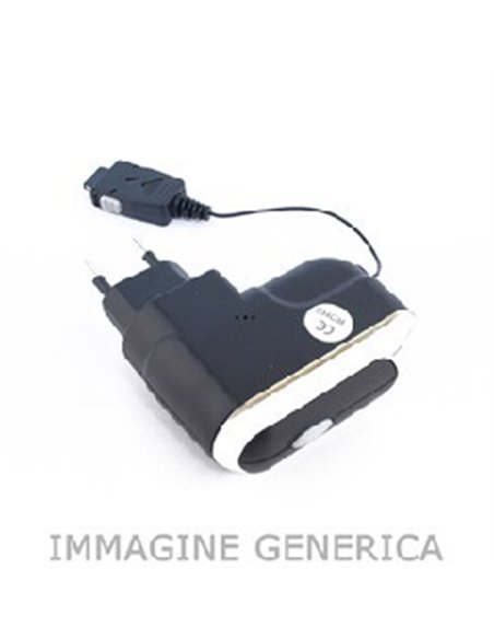 CARICATORE DA RETE RETRAIBILE per NOKIA 6101, E51, N70 (CONNETTORE 2 MM) LUNGHEZZA 1,30 MT NERO - SEGUE COMPATIBILITA'.. (TCR02.