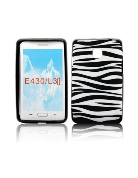 CUSTODIA GEL TPU SILICONE per LG OPTIMUS L3 II, E430 FANTASIA ZEBRA