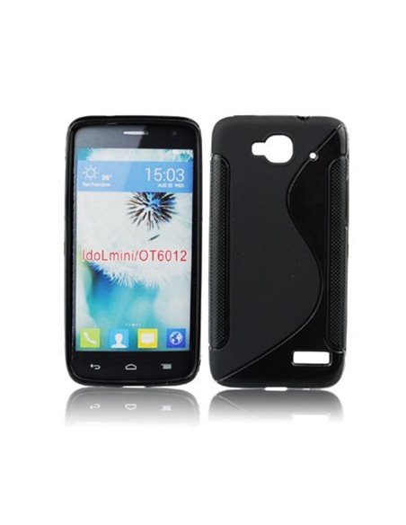 CUSTODIA GEL TPU SILICONE DOUBLE per ALCATEL ONE TOUCH IDOL MINI 6012 COLORE NERO