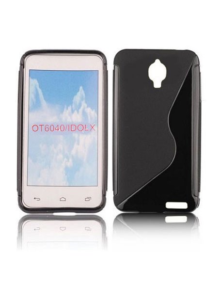 CUSTODIA GEL TPU SILICONE DOUBLE per ALCATEL ONE TOUCH 6040 IDOL X SLATE COLORE NERO
