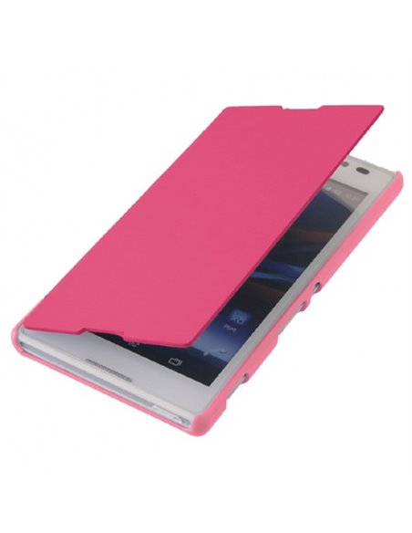 CUSTODIA FLIP ORIZZONTALE per SONY XPERIA C, S39H, C2305 COLORE ROSA