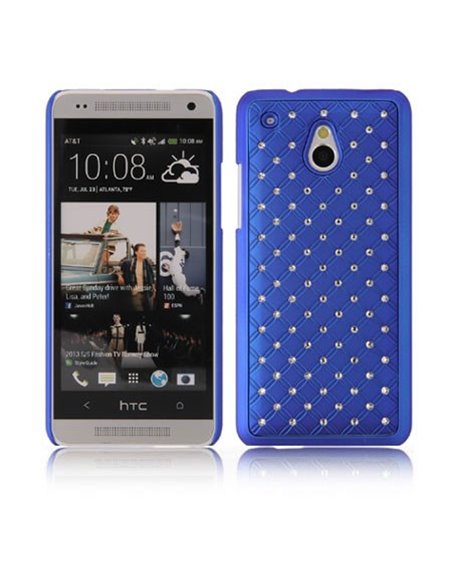 CUSTODIA BACK RIGIDA CON BRILLANTINI per HTC ONE MINI, M4 COLORE BLU