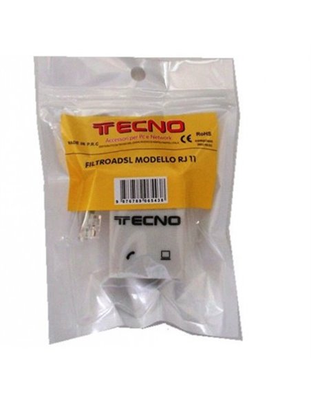FILTRO ADSL SPINA 6P/2C - 2 PRESE 6P/2C SIA PER TELEFONO E ADSL CAVETTO INCLUSO RJ11 TECNO