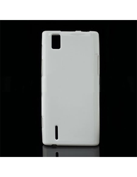 CUSTODIA GEL TPU SILICONE LUCIDA per HUAWEI ASCEND P2 COLORE BIANCO