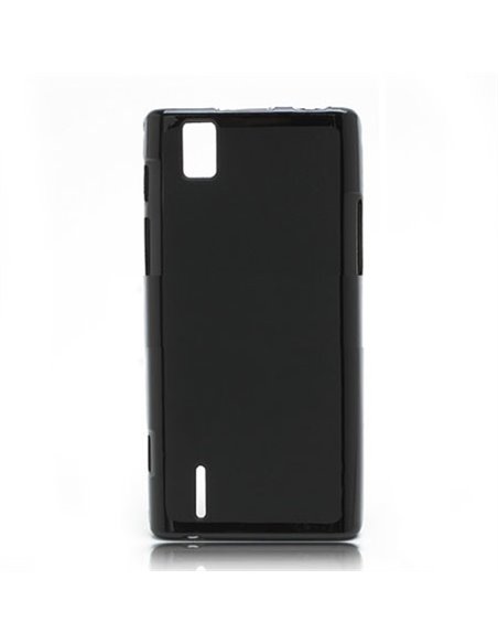 CUSTODIA GEL TPU SILICONE LUCIDA per HUAWEI ASCEND P2 COLORE NERO