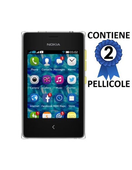 PELLICOLA PROTEGGI DISPLAY per NOKIA ASHA 502 CONFEZIONE 2 PEZZI