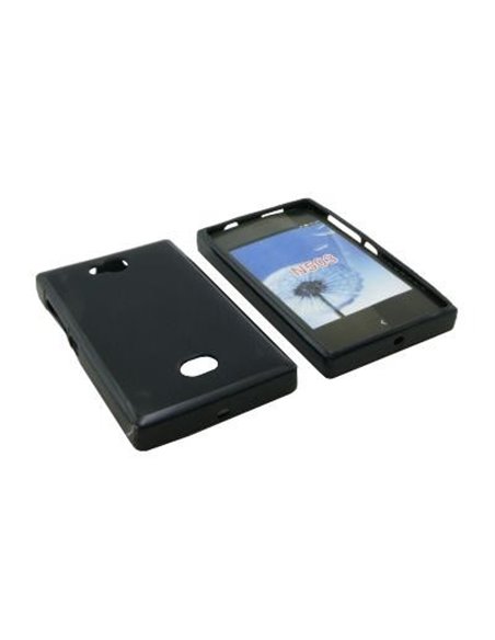 CUSTODIA GEL TPU SILICONE per NOKIA ASHA 503 COLORE NERO