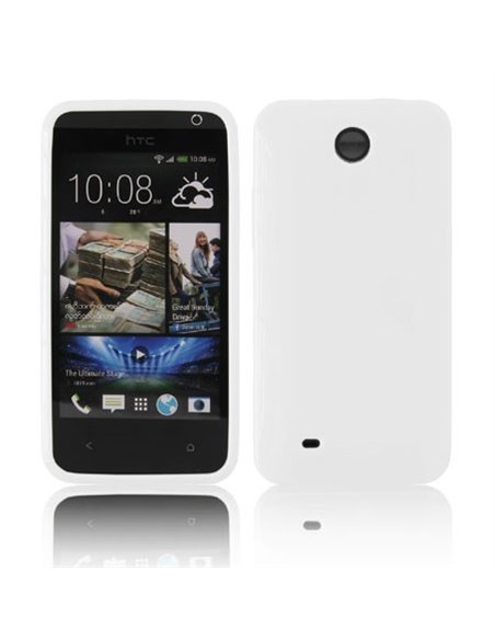 CUSTODIA GEL TPU SILICONE LUCIDA per HTC DESIRE 300 COLORE BIANCO