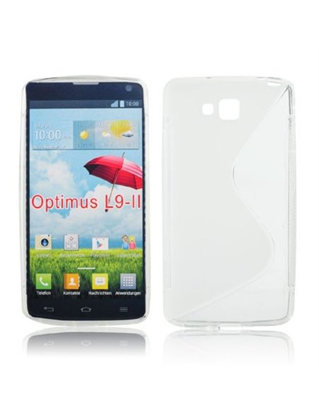 CUSTODIA GEL TPU SILICONE DOUBLE per LG OPTIMUS L9 II, D605 COLORE BIANCO-TRASPARENTE