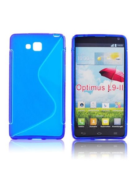 CUSTODIA GEL TPU SILICONE DOUBLE per LG OPTIMUS L9 II, D605 COLORE BLU