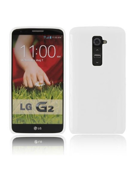 CUSTODIA GEL TPU SILICONE LUCIDA per LG OPTIMUS G2, D802, D802TA, D803 COLORE BIANCO