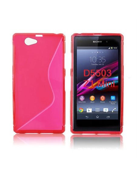 CUSTODIA GEL TPU SILICONE DOUBLE per SONY XPERIA Z1 COMPACT, XPERIA Z1 MINI, D5503 COLORE ROSSO