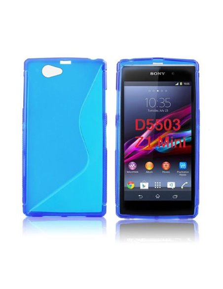 CUSTODIA GEL TPU SILICONE DOUBLE per SONY XPERIA Z1 COMPACT, XPERIA Z1 MINI, D5503 COLORE BLU