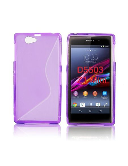 CUSTODIA GEL TPU SILICONE DOUBLE per SONY XPERIA Z1 COMPACT, XPERIA Z1 MINI, D5503 COLORE VIOLA