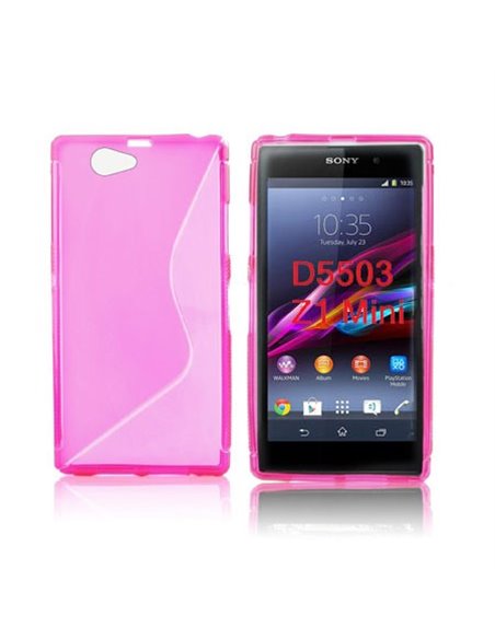 CUSTODIA GEL TPU SILICONE DOUBLE per SONY XPERIA Z1 COMPACT, XPERIA Z1 MINI, D5503 COLORE ROSA